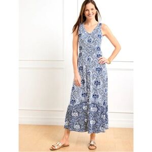 Talbots Sleeveless Jersey Midi Dress Women’s Size 3X Button Front Summer V-Neck